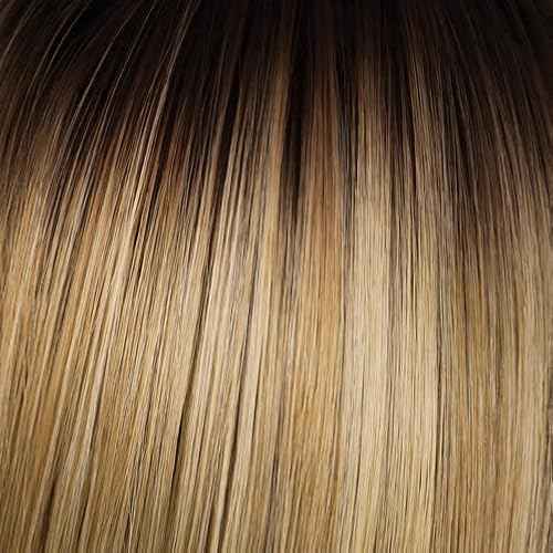 Hairuwear Hairdo Sleek For The Week Straight Asymmetrical Shoulder Length Wig, Average Cap, SS14/88 Rooted Golden Wheat