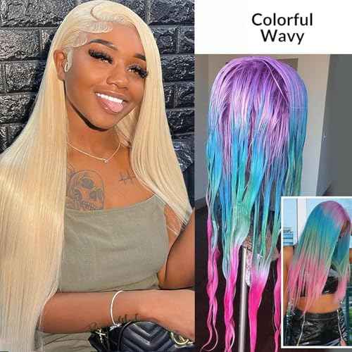 613 Lace Front Wig Human Hair 13x4 HD Transparent Lace Frontal Wigs for Women 10A Straight Blonde Lace Front Wigs Glueless Pre Plucked With Baby Hair 22 Inch 613 Blonde Lace Front Wig 150% Density