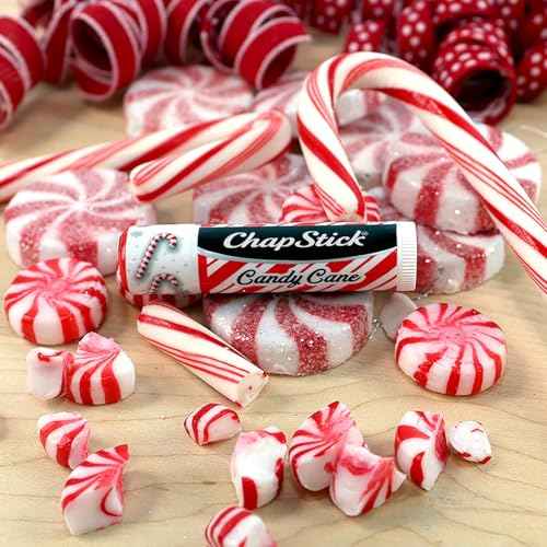ChapStick Bulk Lip Balm, Candy Cane, 12-Pack ? Fresh & Minty Lip Moisturizer, Stocking Stuffer, 0.15 Oz Ea