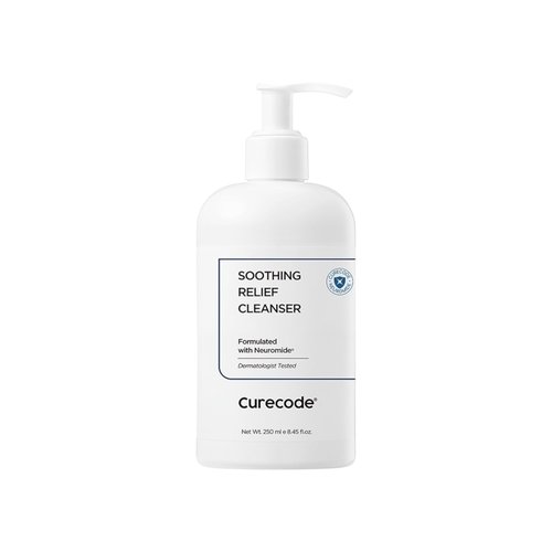CURECODE Soothing Relief Cleanser (250ml) - Gentle foaming action with Ceramide for All Skin Types, Microbiome Science, and St. John Formula to soothe sensitive dry skin