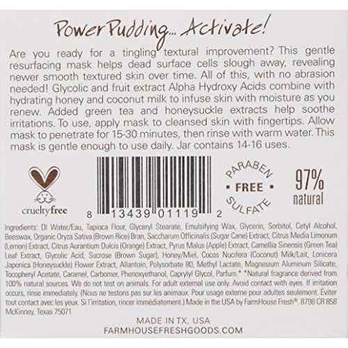FarmHouse Fresh Pudding Apeel Tapioca Rice Active Fruit Glycolic Mask, 3.2 Fl Oz