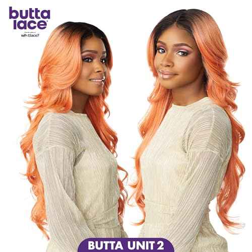 Sensationnel Butta Lace Wigs - Unit 2 Extra Wide 5 Inch Deep Parting Synthetic Preplucked Hairline Glueless Lacefront (1B OFFBLACK)