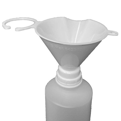 Earth's Essentials Two Pack Of Refillable 16 Oz. HDPE Plastic Pump Bottles With Patented Screw On Funnel-Great For Dispensing Lotions, Shampoos and Massage Oils.