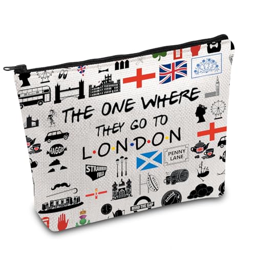 FOTAP London Trip Makeup Bag UK Travel Vacation Gifts London Skyline Travel Bag London England Cosmetic Bag Welcome Bag Housewarming Gift (London)