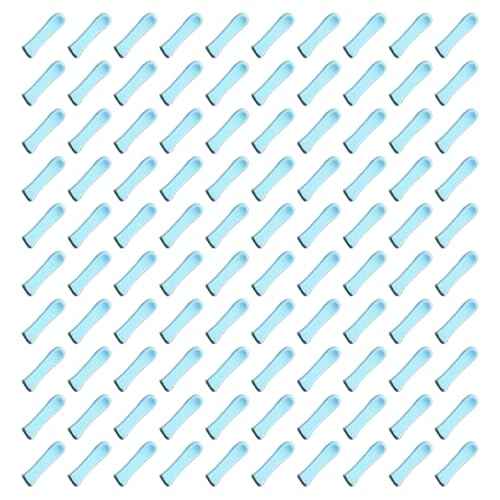 100 Pieces Ear Cleaner Tips, Ear Cleaner Replacement Tips, Ear Spoon Tips, Silicone Soft Cleaning Reuse Cap for Ear Wax Removal Tool Accessories (Blue)