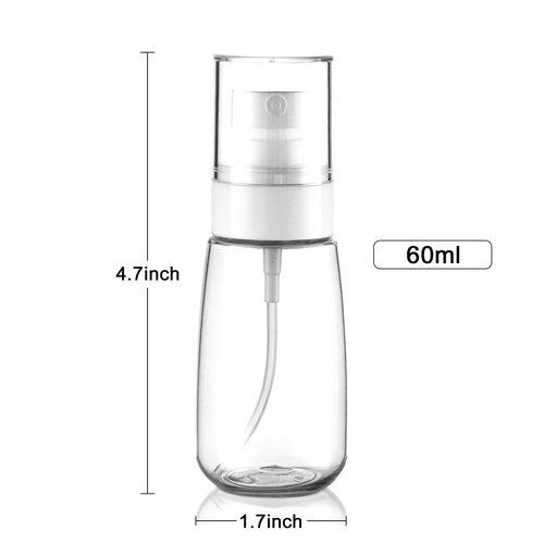 2 Pack Fine Mist Spray Bottles TSA Approved 2oz Travel Size Refillable Cosmetic Leak Proof Spray Bottle for Hair Perfumes Skincare Water Face Sprayer