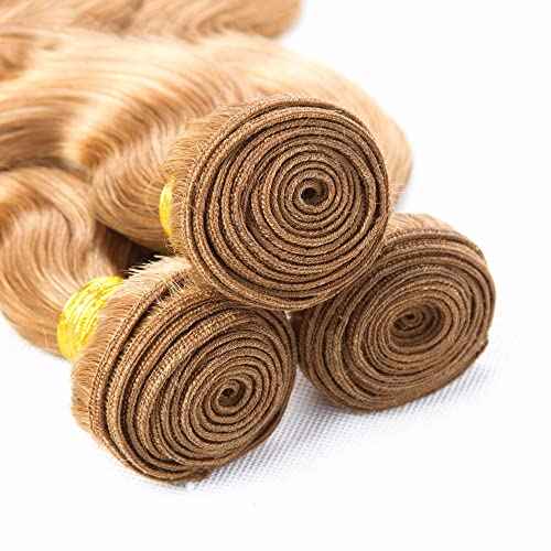 Honey Blonde Bundles Human Hair #27 Body Wave 3 Bundles 18 18 18 inch Unprocessed Peruvian Virgin Hair Bundle Blonde Body Wave Bundle