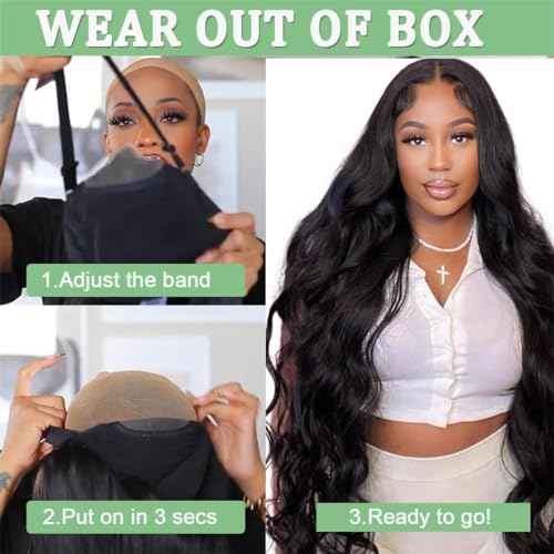26 Inch Lace Front Wigs Human Hair 10A 6x4 Glueless Wigs Human Hair Pre Plucked Pre Cut Body Wave Lace Front Wigs Human Hair 180% Denisty HD Transparent Lace Frontal Wigs Human Hair For Black Women