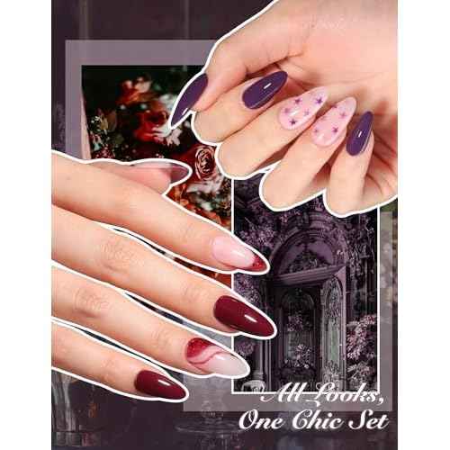 Beetles Winter Gel Polish Set - Winter Fantasy Collection, 35PCS HEMA-Free 10ml Soak Off UV LED Gel Nail Kit, Berry Red Caramel Colors with Base Top Coat & Cuticle Oil Christmas Gift