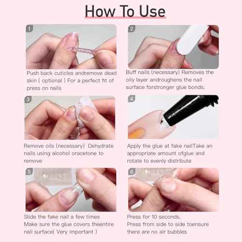 Curvlife Upgraded Super Strong 10g Semi Solid Nail Glue, 2pcs Best Soft Gel Nail Glue for Press on Nails - No UV Light Needed, Long Lasting