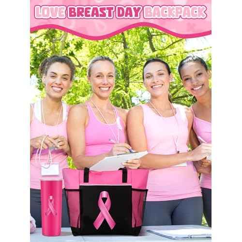 Paterr 2 Pack Breast Cancer Awareness Gifts Chemo Bags and Totes Chemo Care Package for Women Breast Cancer Accessories(Stylish Pink,Breast Cancer)