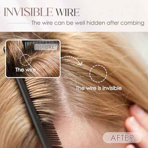 Elailite Halo Hair Extensions Real Human Hair for Women Natural Black Wavy Hair Halo Clip in Remy Hairpiece with Adjustable Invisible Wire 20 Inch 70G