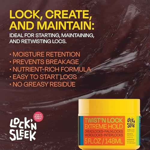 LOCK'N SLEEK Braiding Gel, Extreme Hold Braid, Loc, and Twist, Flake-Free, Tames Frizz, and Contol Edge (5 Fl Oz (Pack of 1))