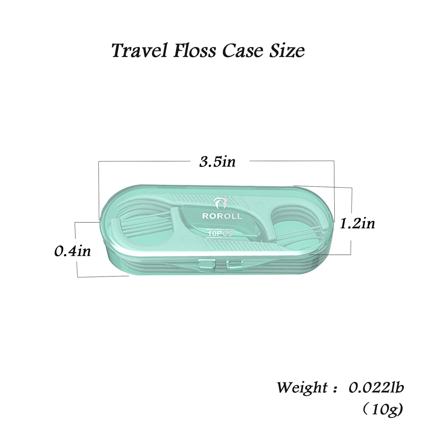 Holy Rose Dental Floss Picks Portable Case 10 Case with Adult Floss Sticks,Portable Travel Flosser Toothpicks Box is for Home、Travel，Cleaning Teeth and Oral Care Perfect Tool(Green)