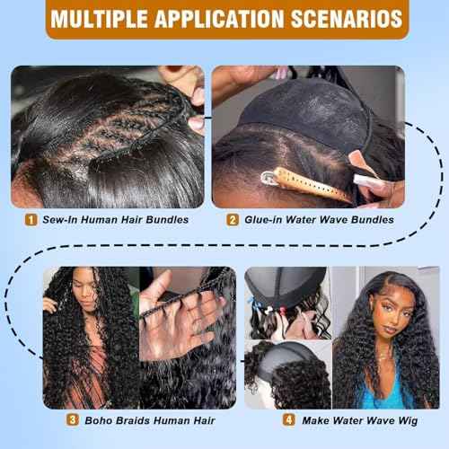 26 Inch Water Wave Bundles 12A Water Wave One Bundles Human Hair 100% Brazilian Unprocessed Remy Single Curly Wet And Wavy Bundles Human Hair Natural Color