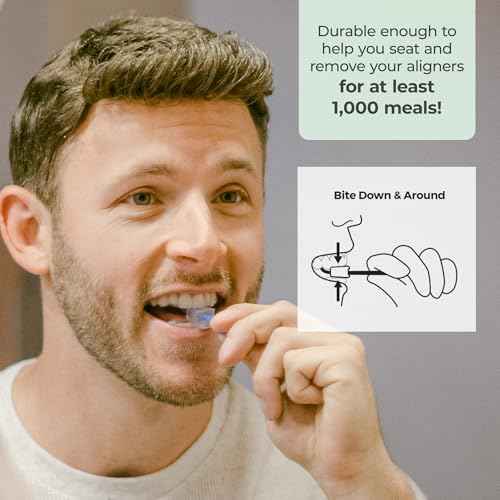 PUL Pack of 2 Reusable 2-in-1 Aligner Seating Chewie & Removal Tool ? Compatible with Invisalign, Removable Braces, Retainers & Trays ? Easy-to-Use Remover & Chew, Dental & Oral Hygiene Care ? Black