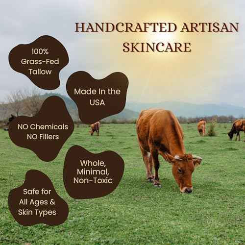 100% Grass-Fed Tallow Balm - Holiday Edition Gift-Set, Candy Cane & Cinnamon Sugar, Herb-infused for Men, Women, Psoriasis, Eczema, Dry Sensitive Mature Skin Value Size, 2 Pack