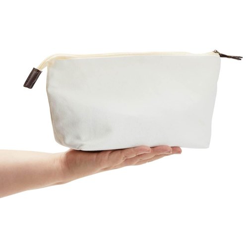 Juvale 12 Pack Canvas Makeup Bags with Zipper - Cotton Cosmetic Bags for Toiletries, DIY Crafts, Travel (White, 11.75 x 5.5)