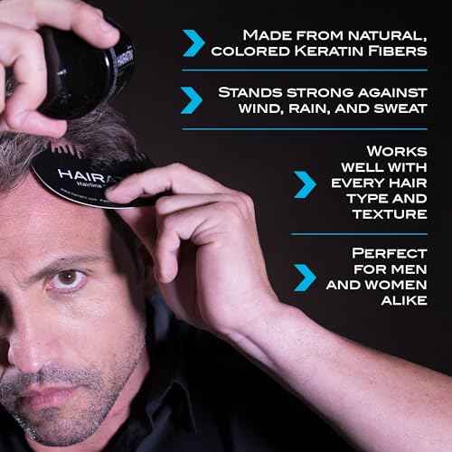 HAIRATIN Building Fibers for Thinning Hair, Dark Brown, 28G - Achieve Fuller, Natural Looking Results, Instantly Conceals Hair Loss in 10 Seconds, Thickener & Bald Spot Cover Up for Men & Women