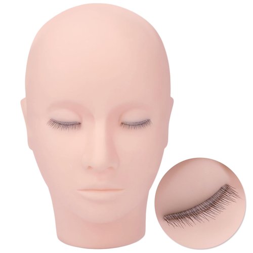 Pretty memory Lash Mannequin Head with 3 Lash Layers, Eyelash Mannequin Head Training Flat Make Up Manikin Cosmetology Mannequin Doll Face Head for Practice