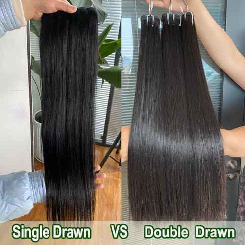 Straight Bundles Human Hair,Triple Lifespan Than Regular Virgin Hair,16A Vietnamese Raw Unprocessed Virgin human hair Straight Bundles Weave Hair Extension Natural Color for Women 20 Inch