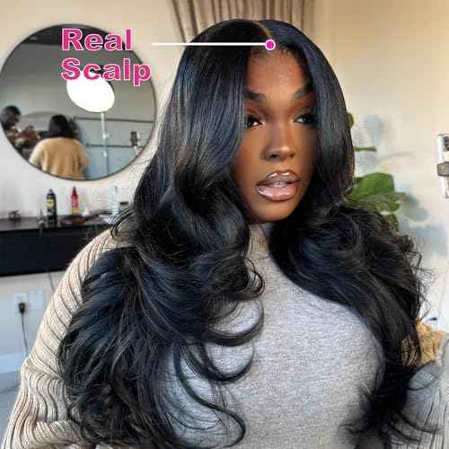 V Part Wig Human Hair Body Wave Upgrade Glueless Wigs Human Hair U part Vpart Human Hair Wig Beginner Friendly Real Hair wigs for Women 180% Density 22 Inch