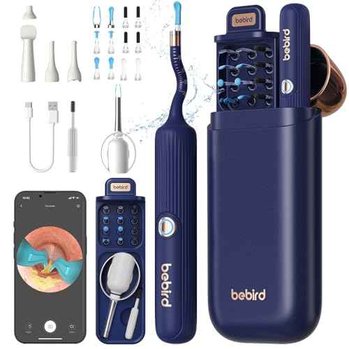 BEBIRD Ear Wax Removal Tool Camera, Visual Earwax Cleaner with Cleaning Kit as Spade/Spoon/Pick/Tweezer Clean Ears for Family, Ear-Scope Otoscope Wireless WiFi Connect
