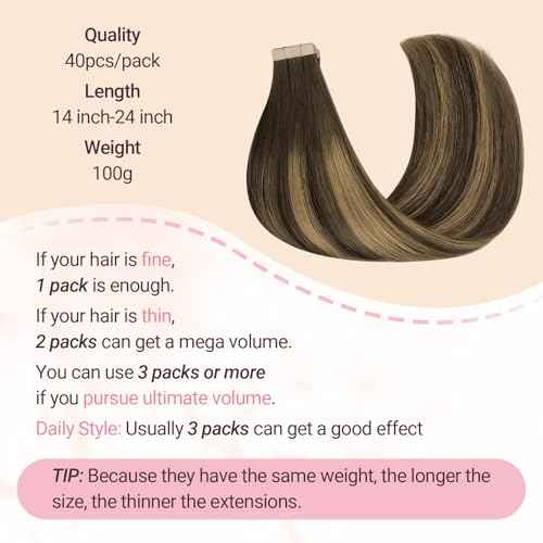 MAXITA Tape in Hair Extensions Human Hair 4/27/4 Chocolate Brown Mixed Caramel Blonde Balayage 20 Inch 100g 40pcs Thick Ends Straight Seamless Tape ins Remy Invisible Tape in Extensions Human Hair