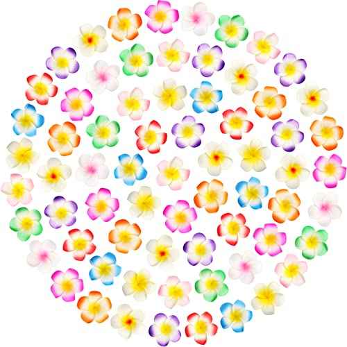 Geosar 100 Pcs Plumeria Hair Clip Hawaiian Foam Flower Hair Clips for Women Luau Beach Hawaii Tropical Bridal Wedding Party Decorations Accessories Vacation Supplies(2.4 Inch)