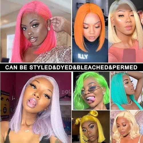 613 Honey Blonde Bob Wig Human Hair HD Transparent 13X4 Straight Lace Frontal Short Bob Wigs For Black Women Glueless Wigs 100% Human Hair Pre Plucked Pre Cut Blonde Bob Lace Front Wigs With Baby Hair