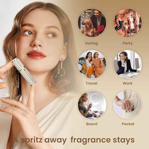 Travel Perfume Bottle Refillable 3PCS, Leak-Proof TSA Perfume Travel Bottle, Luxury Refillable Perfume Atomizer Portable Perfume Sprayer for Women & Men
