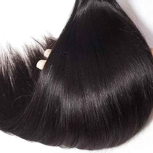 10 12 14 Inch Natural Black Color Human Hair Bundles Straight Bundle 3 Bundles 300gHuman Hair Bundles 12A Unprocessed Raw Brazilian Virgin Soft Quick Weave for Black Women