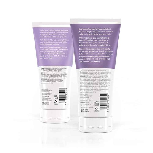 White Hot Brighten Duo: Brilliant Shampoo & Luminous Conditioner 200ml, lights up white & grey hair, banishes brassy tones, purple shampoo