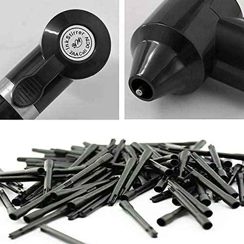 SOTICA 100Pcs Tattoo Ink Mixer Machine Kit - Tattoo Ink Mixer with 100PCS Mixing Sticks Set Pigment Agitator Ink Mixer Sticks for Tattoo Accessories Tattoo Supplies