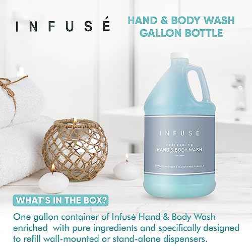 Terra Pure Infuse Hotel Body Wash/Hand Soap | 1 Gallon | Designed to Refill Soap Dispensers (Set of 4)