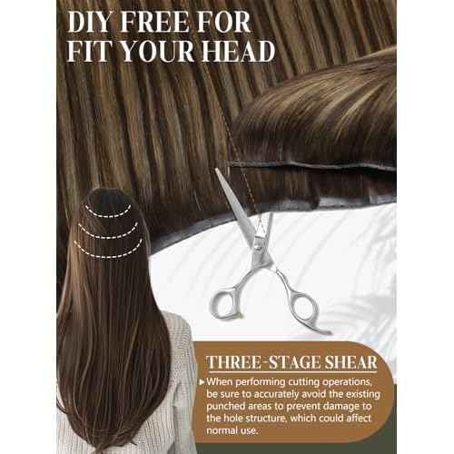 LOXXY OVO Butterfly Weft Hair Extensions Real Human Hair - 16 Inch 100g Invisible Darkest Brown to Chestnut Brown Highlights - Double Weft Bead in Hair Extensions, PU Hole Twin Tab Width 31.5"(80cm)