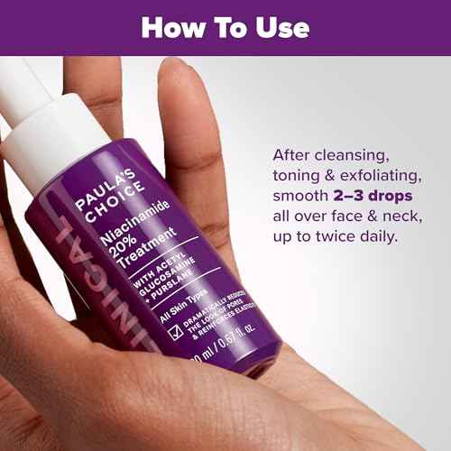 Paula's Choice CLINICAL 20% Niacinamide Vitamin B3 Concentrated Face Serum, Anti-Aging Serum for Face, Treatment for Discoloration & Minimizing Large Pores, Fragrance-Free, 0.67oz