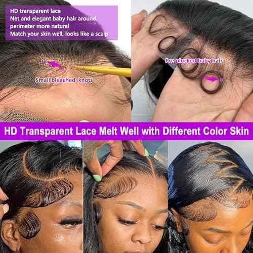Body Wave Lace Front Wigs Human Hair 13x4 Frontal Wigs Human Hair HD Lace Pre Plucked Wigs for Women Glueless Wigs Lace Front Wigs Body Wave Wig 28 Inch