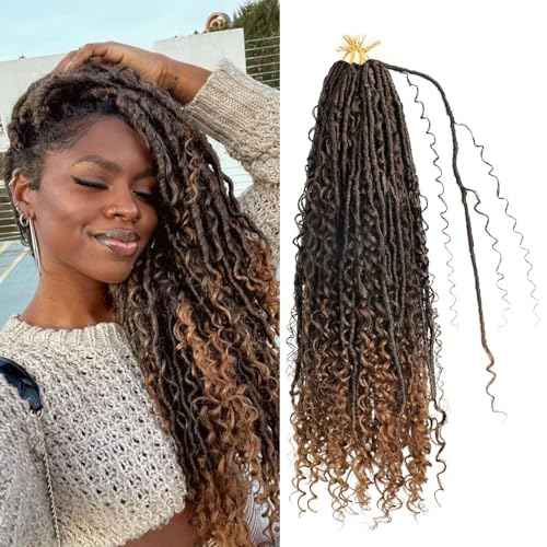 24inch Goddess Locs Crochet Hair 8 Packs with Curly Ends Pre-Looped Long Bohemian River Synthetic Soft Locs for Women(30inch T30)
