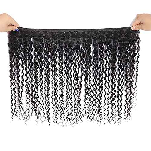 Water Wave Bundle Natural Black Human Hair 3 Bundles Brazilian Unprocessed Virgin Hair Extensions Double Weft Bundle For Women 14 16 18 Inch