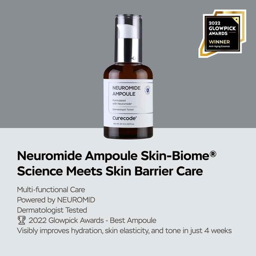 CURECODE Neuromide Ampoule (50 mL) Neuromide Ampoule, Concentrated Ceramide Complex Serum for Deep Hydration and Anti-Aging, Formulated for Sensitive Skin