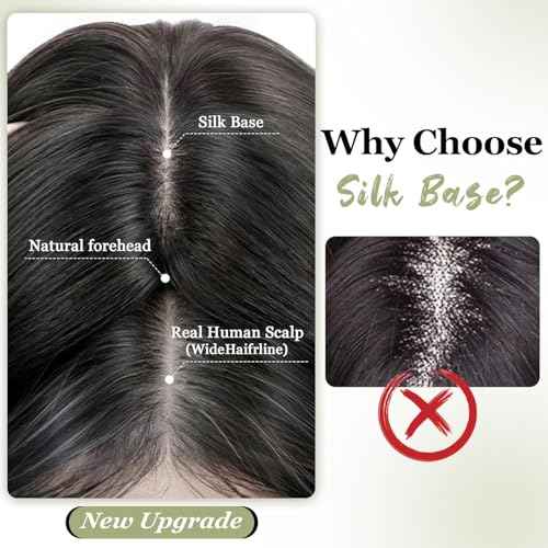 Urbeauty Hair Toppers for Women Real Human Hair for Thinning, 16 inch 1.5¡±x5¡±Silk Base Upgrade Topper, Clip-in Volume Enhancer, Natural-Looking, No Glue, Breathable, Lightweight