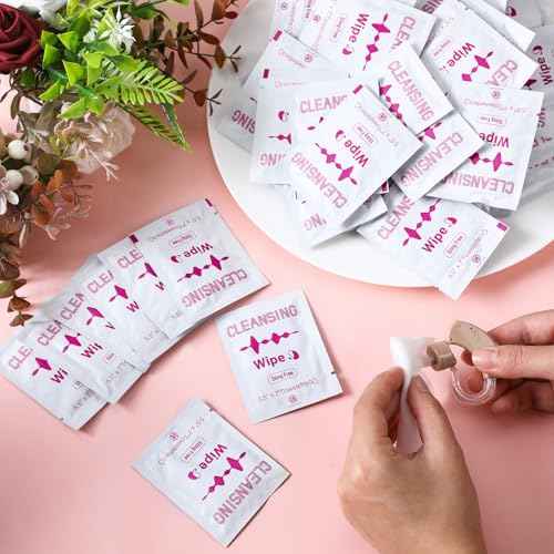 Timgle 200 Count Hearing Aid Wipes Cleaning Towelettes Individually Wrapped Phone Cleaning Wipes Laptop Cleaner Wipes for Earwax Sweat Removal from Earbuds Earmold Earplugs in Ear Monitors