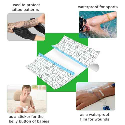 3 Rolls Tattoo Aftercare Bandage - Jconly Waterproof Tattoo Film Second Skin Tattoo Cover Up Patch Tape Healing Wrap Tattoo Supplies for Swimming, Shower, Wound Initial Healing(2 Inch, 4 Inch, 6 Inch)