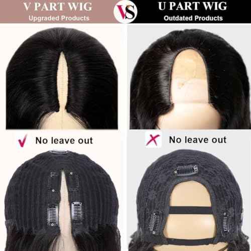 Curly V Part Wigs Deep Wave V Part Human Hair Wigs for Black Women Brazilian Virgin V Part Wigs Human Hair V Shape Wigs No Leave Out Deep Curly Upgrade U Part Wigs 150% Density Curly Wig 22 Inch