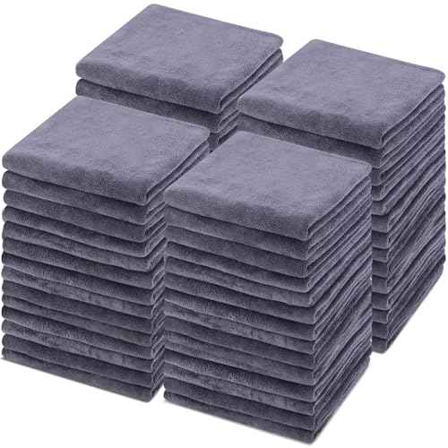 Shimeyao Bleach Proof Towels Microfiber Absorbent Resistant Hair Hand Towels Bulk Quick Dry for Barber Gym Bath Spa Shaving(50 Pack,Grey,Classic)