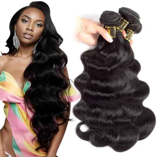 QTHAIR 16A Body Wave Human Hair Bundles (18" 18" 20",300g) 100% Unprocessed Body Wave Bundles Human Hair Brazilian Virgin Hair Weave Body Wavy Hair Extensions