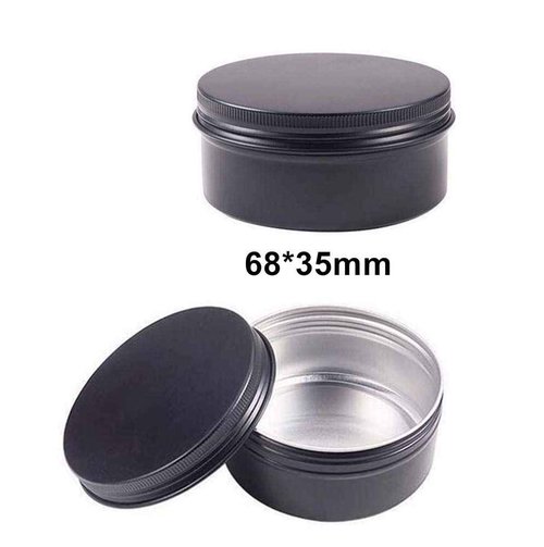 3 oz.Tins Black Aluminum Metal Tin Round Screw Top Lid Containers Jars Metal Storage Tin Jars Aluminum Tin Cans Travel Storage Tins,for Lip Balm DIY Cosmetics Salves, 3oz./3 Ounce/90 ML,18 Pack