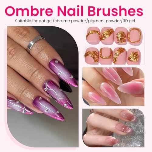150 PCS Nail Sponges For Ombre Nail Art Supplies Brushes Design Tools Nail Tech Must Haves Accessories With 1 PCS Grab Pen for Salon And Home (White, Medium Pack)