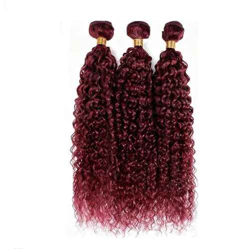 Dark Burgundy Human Hair Bundles 99J Burgundy Kinky Curly Bundles 16 18 20 Inch 99J Curly Bundle Double Weft Unprocessed Brazilian Virgin Hair Extensions